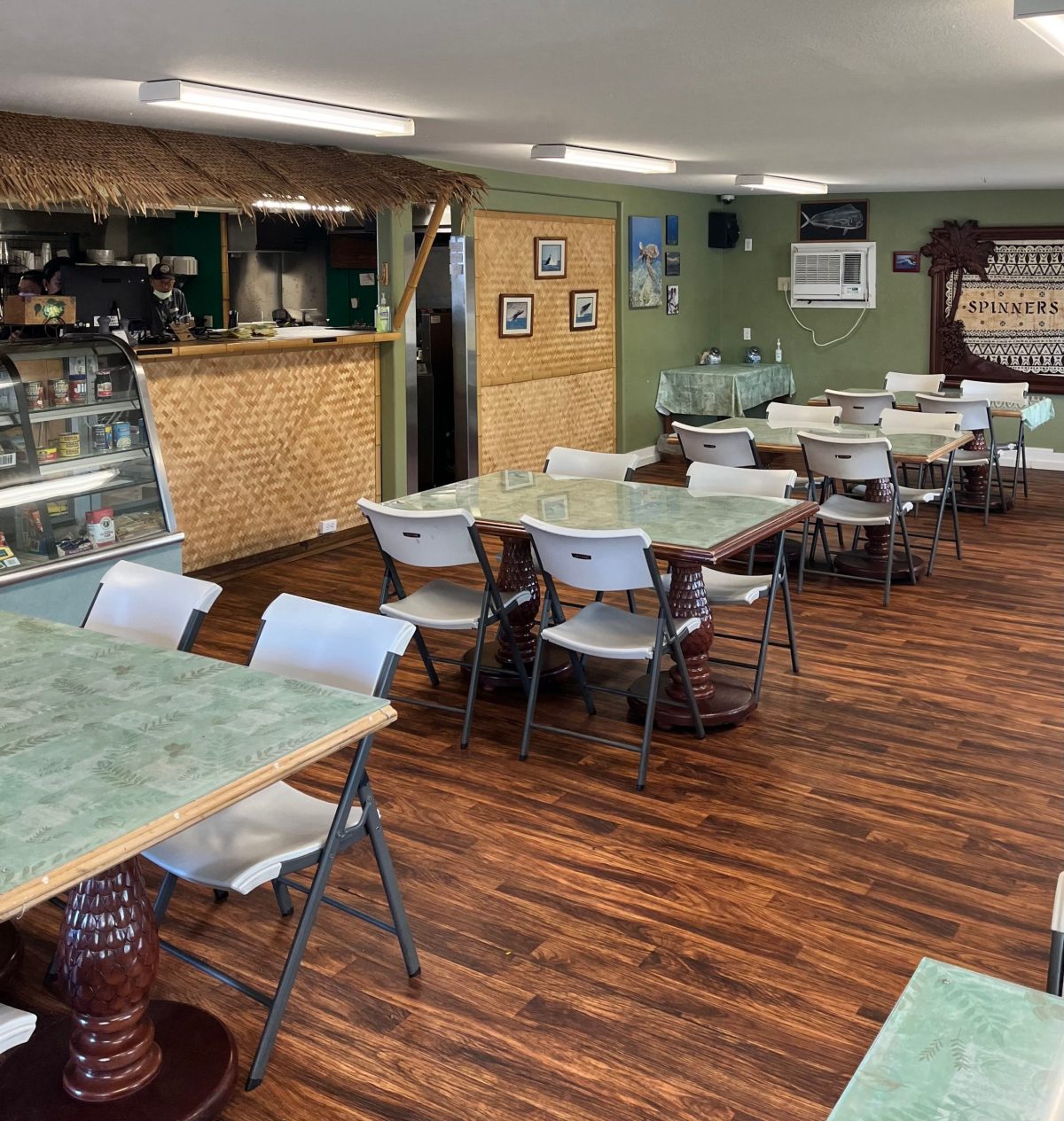 a room filled with furniture and a table